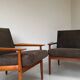 2 Vintage teak armchairs by Arne Vodder for Glostrup from Denmark