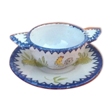 Charolles earthenware bowl with ears / saucer rooster model