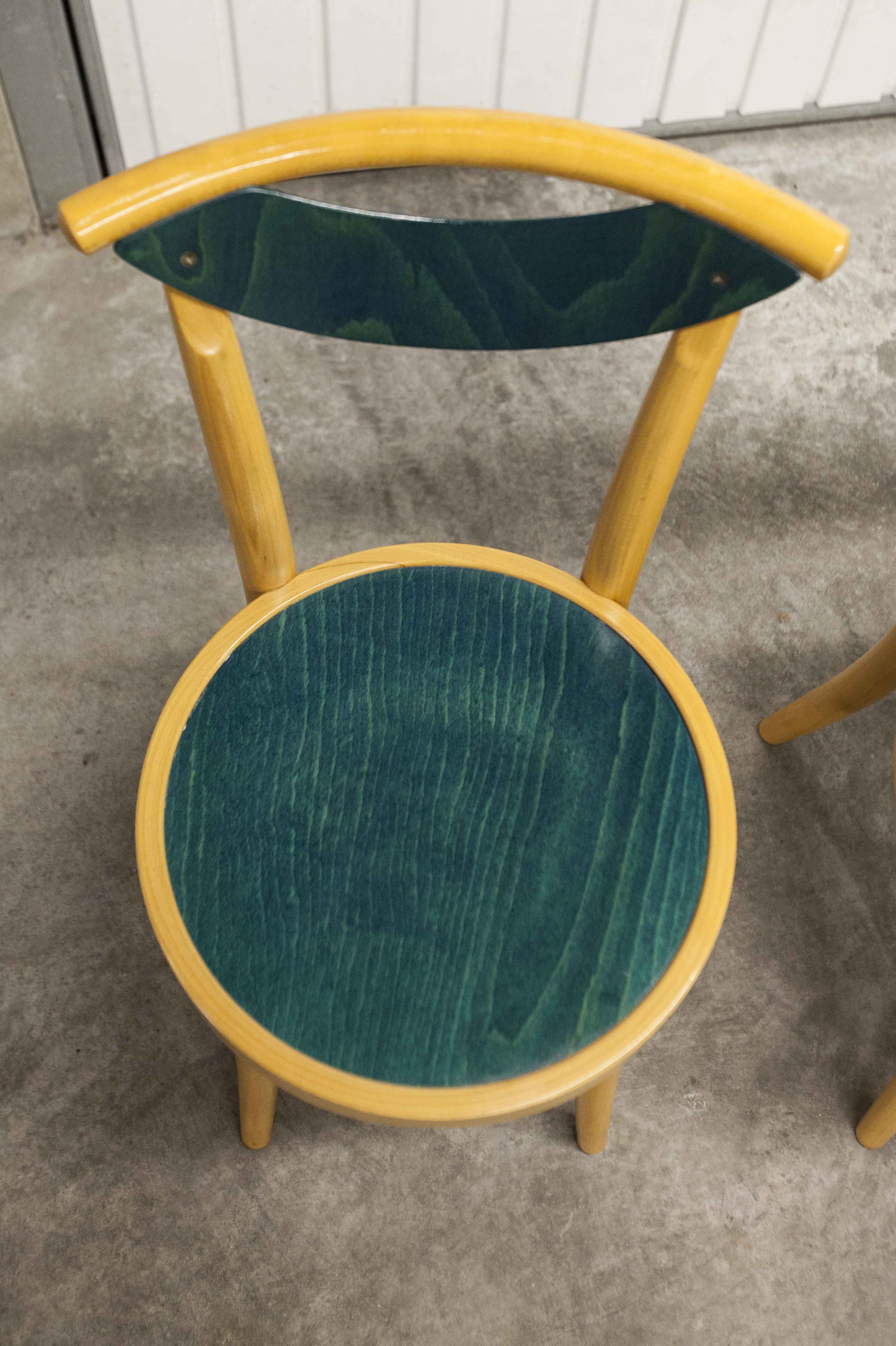 set of 4 chairs bistro Baumann model "Pollen café" design Pagnon / Pelhaître 1997