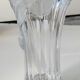 Vintage Multifaceted Crystal Vase, Frosted Draped Bow, col. Opaque white, Evita Crystal, Germany