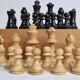 Antique Staunton Design Chess Set - Turned Wood Pieces (King 7cm)