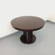 Table ronde de repas vintage en bois d’ébène et métal chromé Space Age