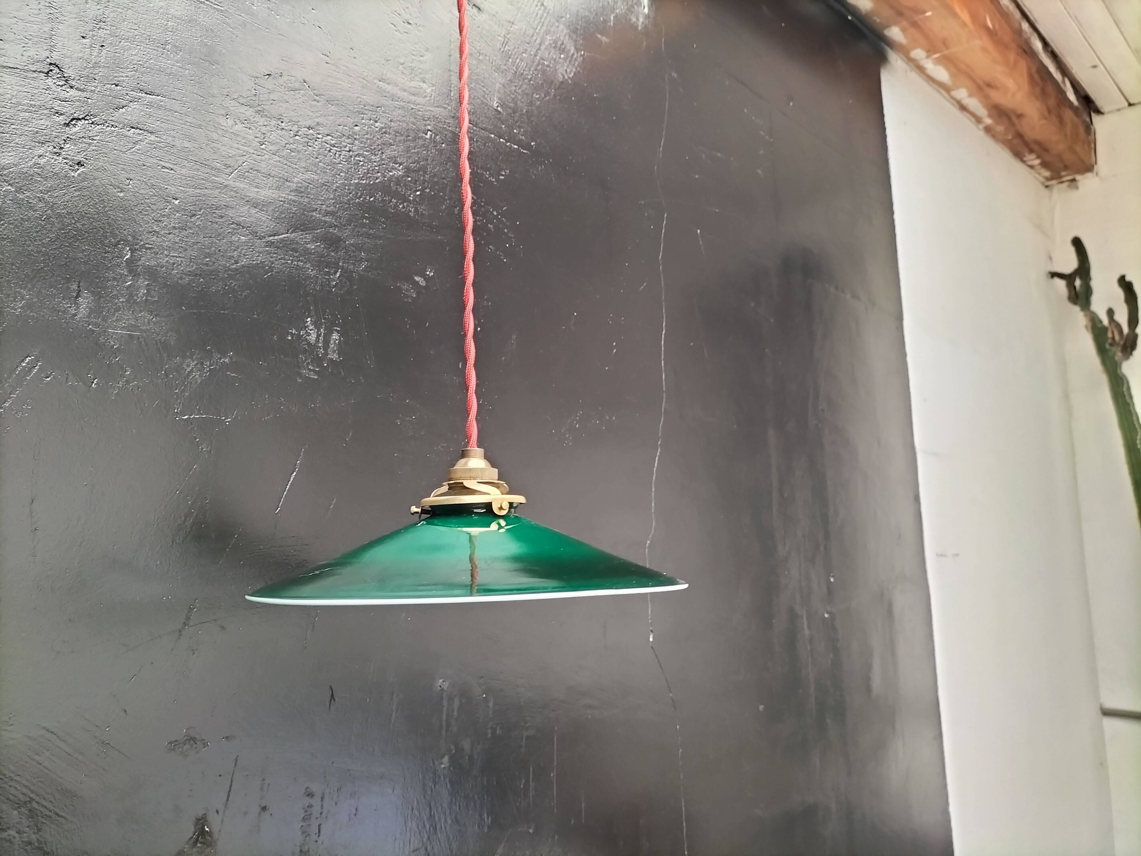 Green opaline pendant light