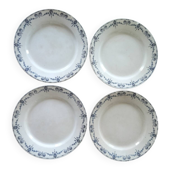 Assiettes anciennes Gien en terre de fer