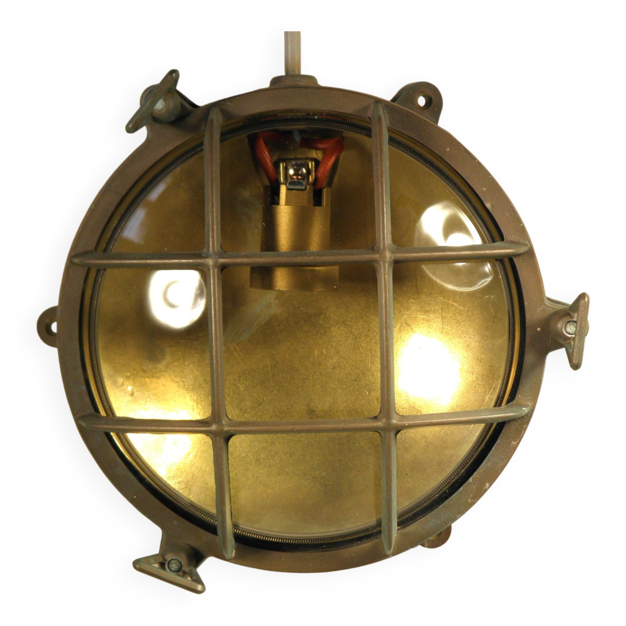 22 cm brass "porthole" wall light