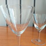 Crystal wine and water glasses