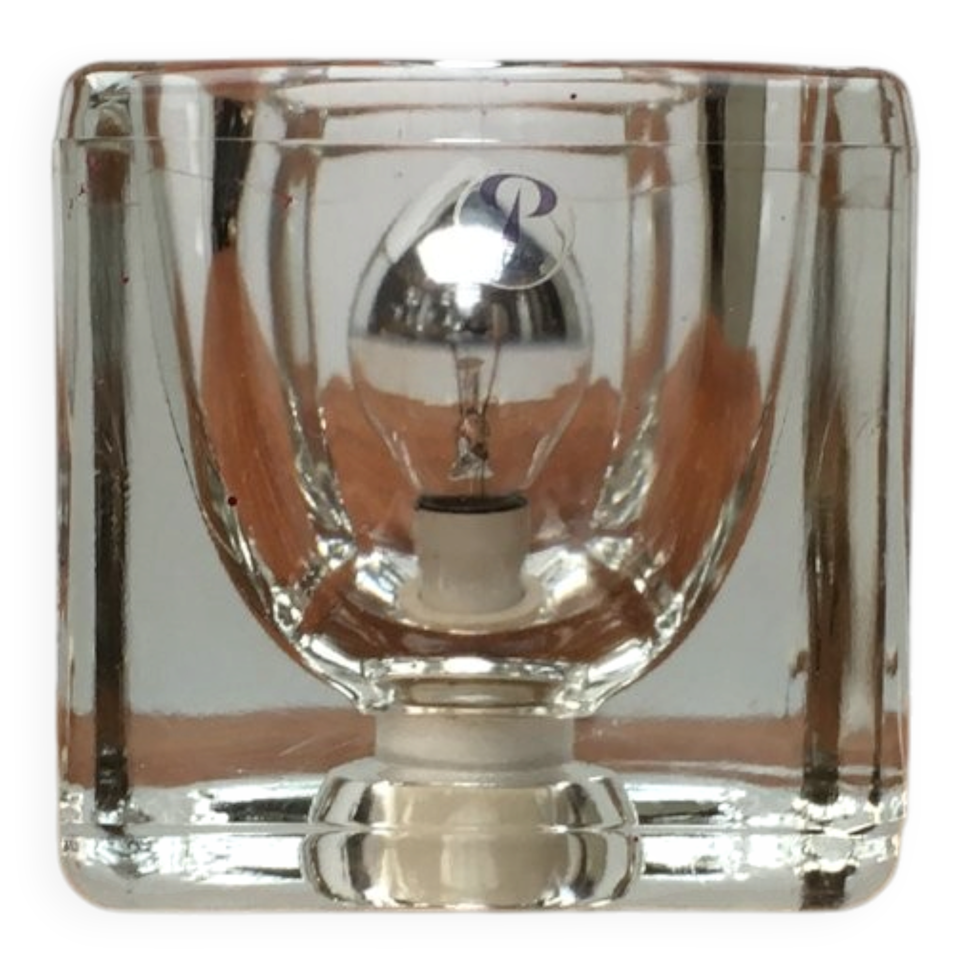 Vintage German table lamp in glass TA 14 Cube by Peill & Putzler, 1970s.