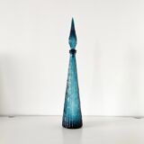 Carafe italienne Empoli en verre bleu, 1960