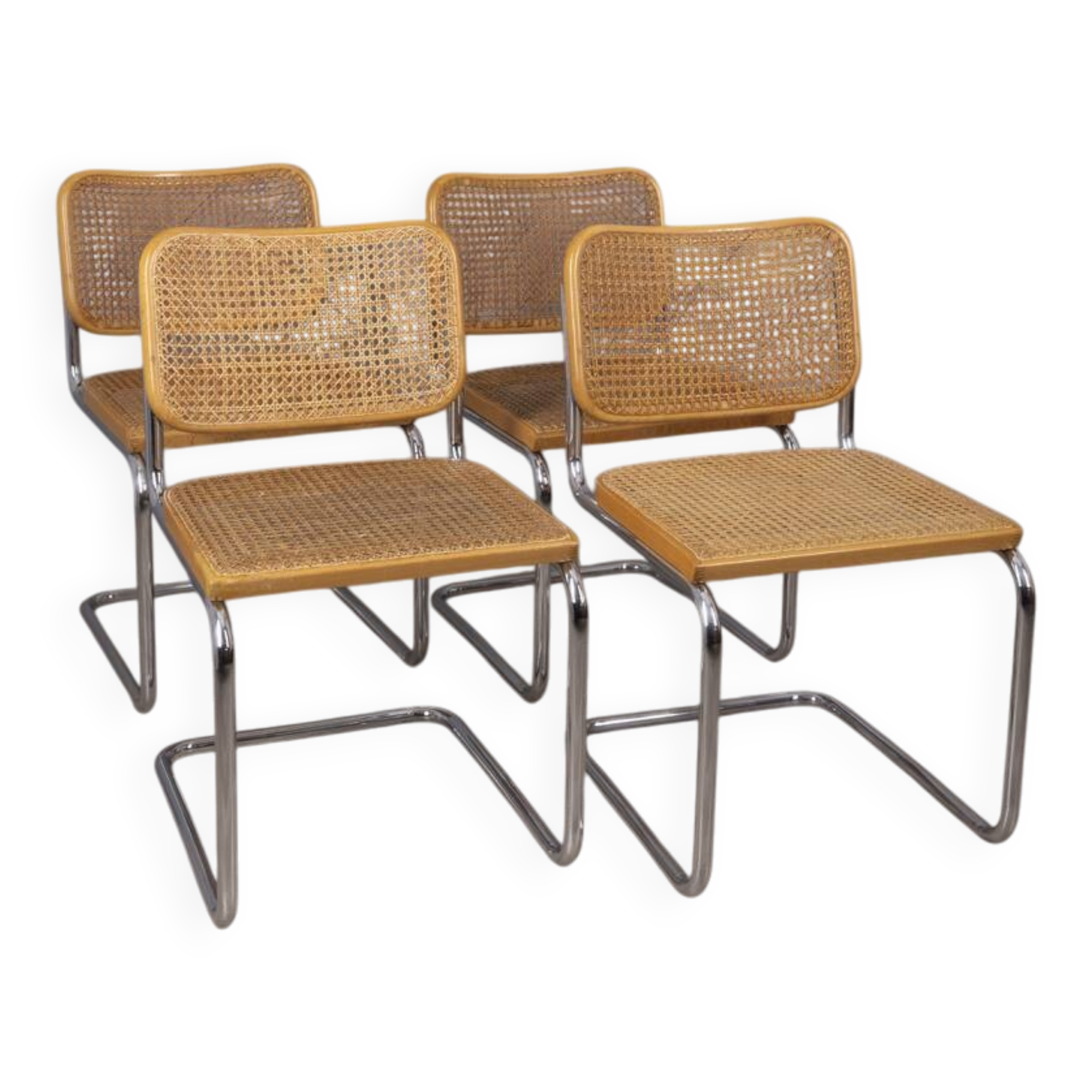 4 chaises modèle Cesca par Marcel Breuer, années 1960
