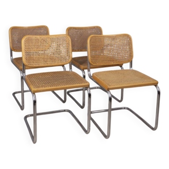 SET OF 4 VINTAGE CHAIRS FROM THE 1960S, CESCA MODEL, DESIGNED BY MARCEL BRE