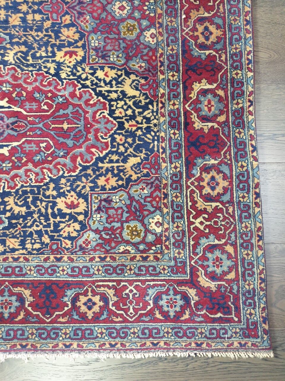 Antique handmade indian amritsar rug