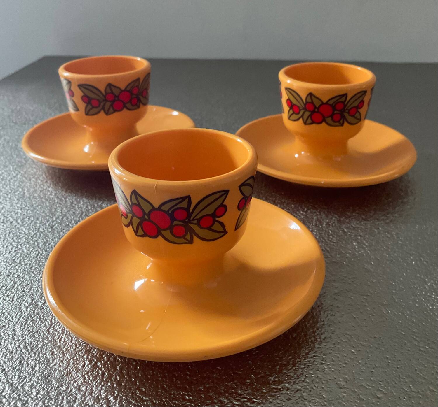 3 Emsa Germany egg cups 60s-70s