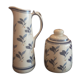 Lot carafe et pot faïence craquelée