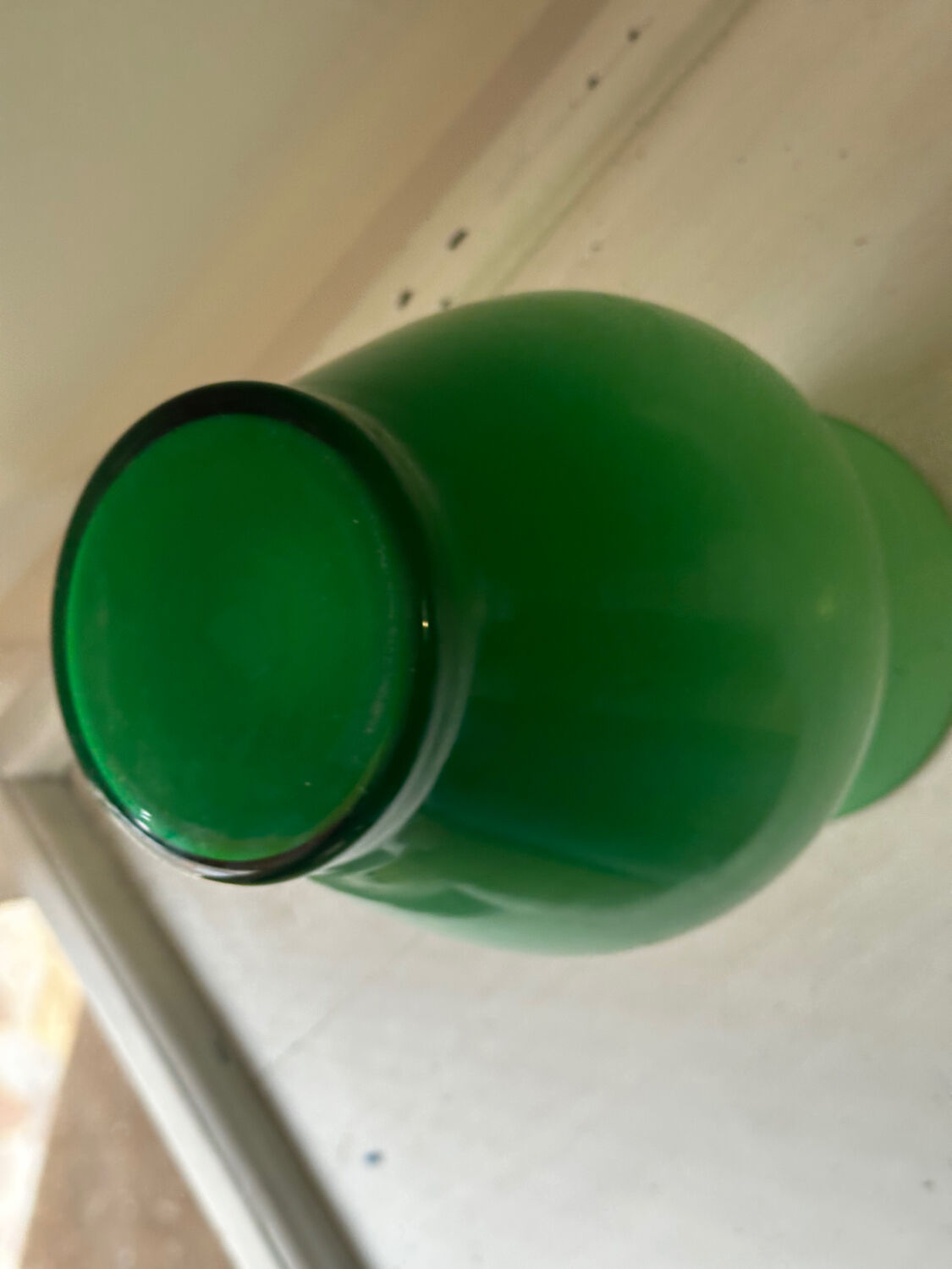 Vintage green opaline vase