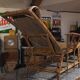Antique 1930s rattan chaise longue
