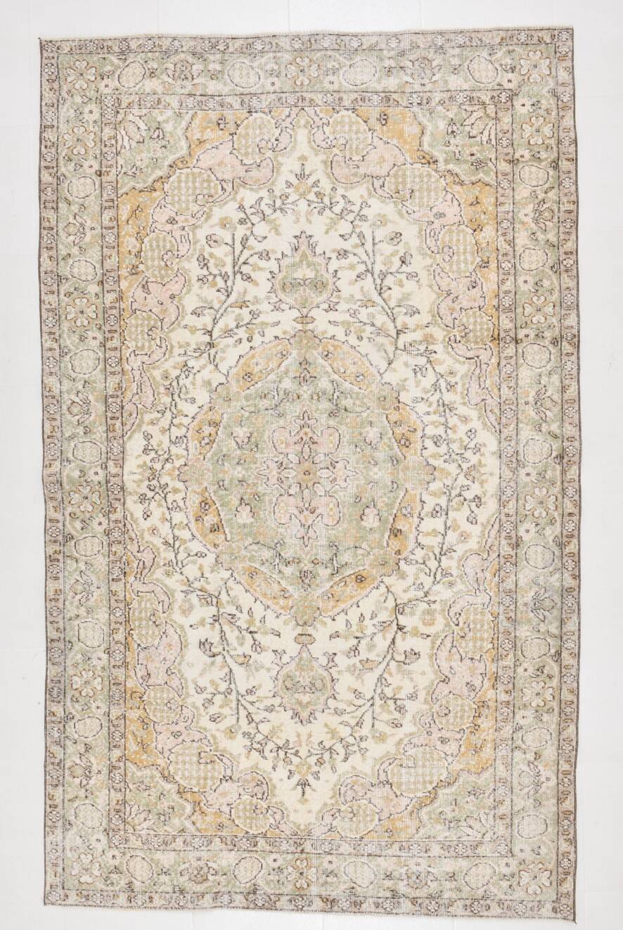 Cream & Beige Antique Turkish Rug 163x267Cm SK 21968