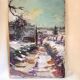 Oil on canvas, landscape under the snow, Jacques Wallart