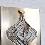 Pair of Palwa sconces in brass and crystal