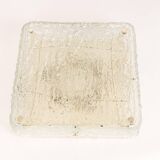 Square glass ice Murano ceiling light, Kaiser, Germany, 1970s