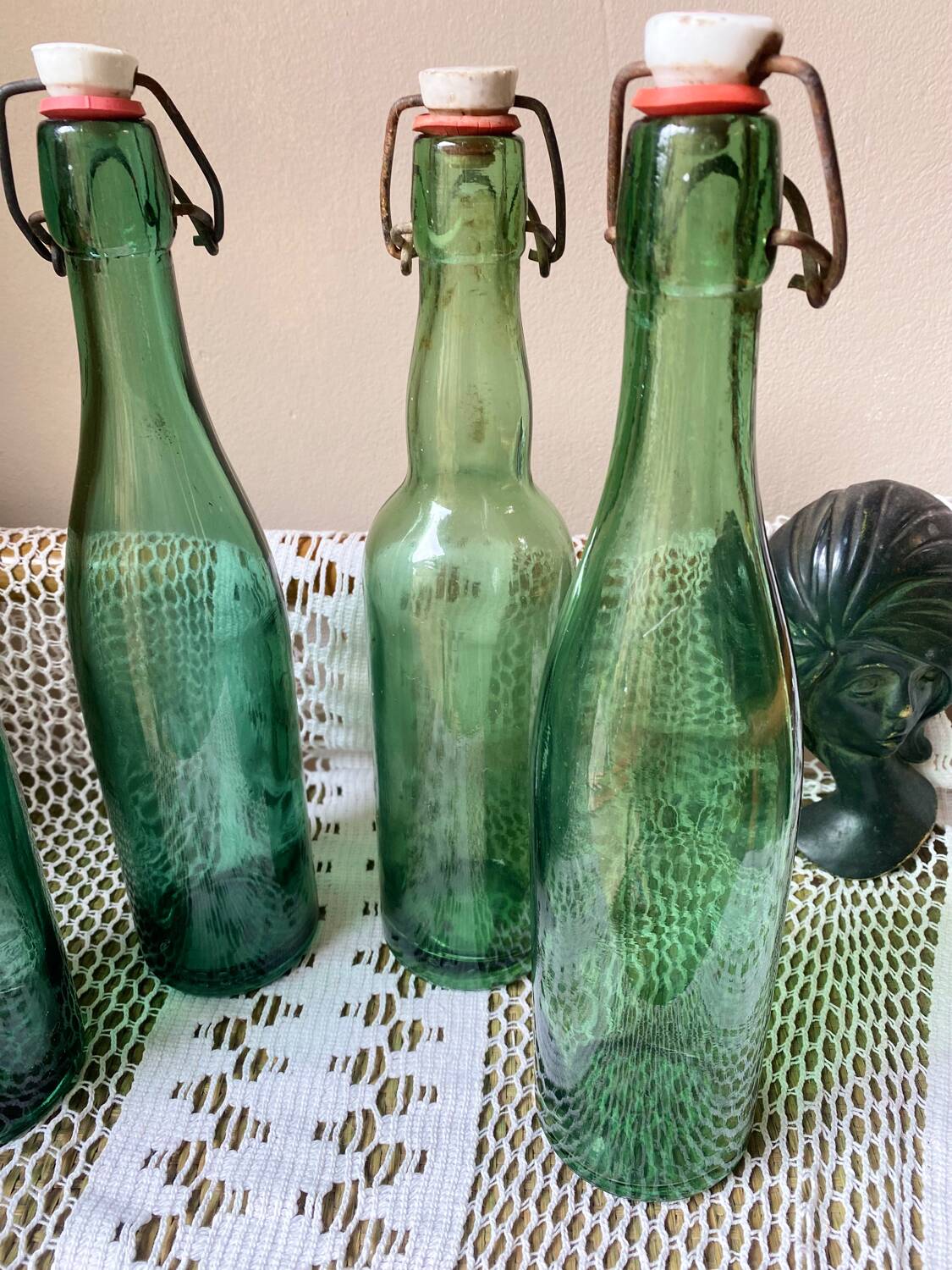 Antique glass bottles