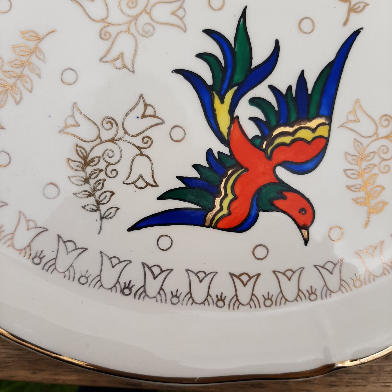 Longwy birds cake dish