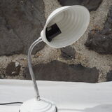 White articulated lamp with metal arm