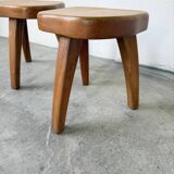 Pair of Henri Bataille oak stools