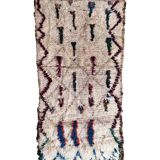 Tapis Berbère  blanc, Cream  Azilal - 223 x 100 cm