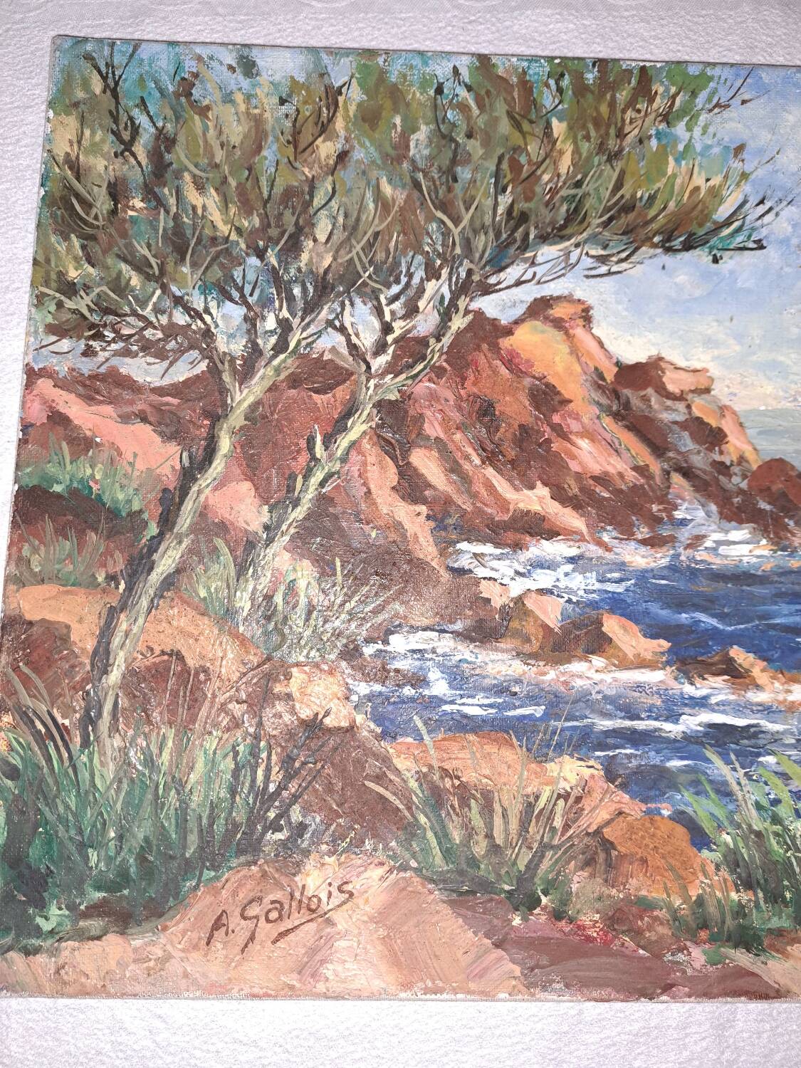 Painting, painting on canvas. Signed A.Gallois