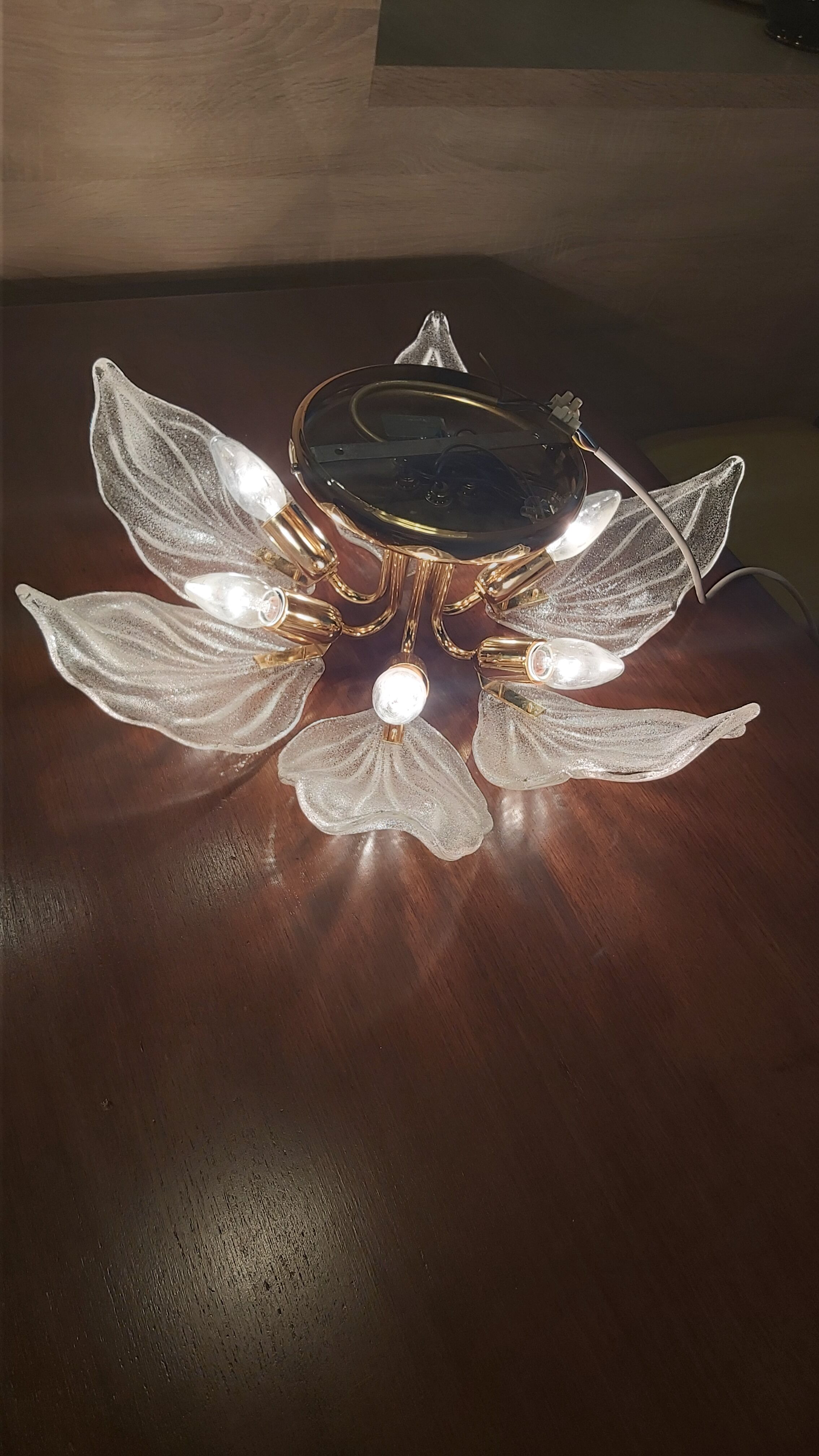 Murano glass ceiling lamp, Navaresi, Italy, 1980s