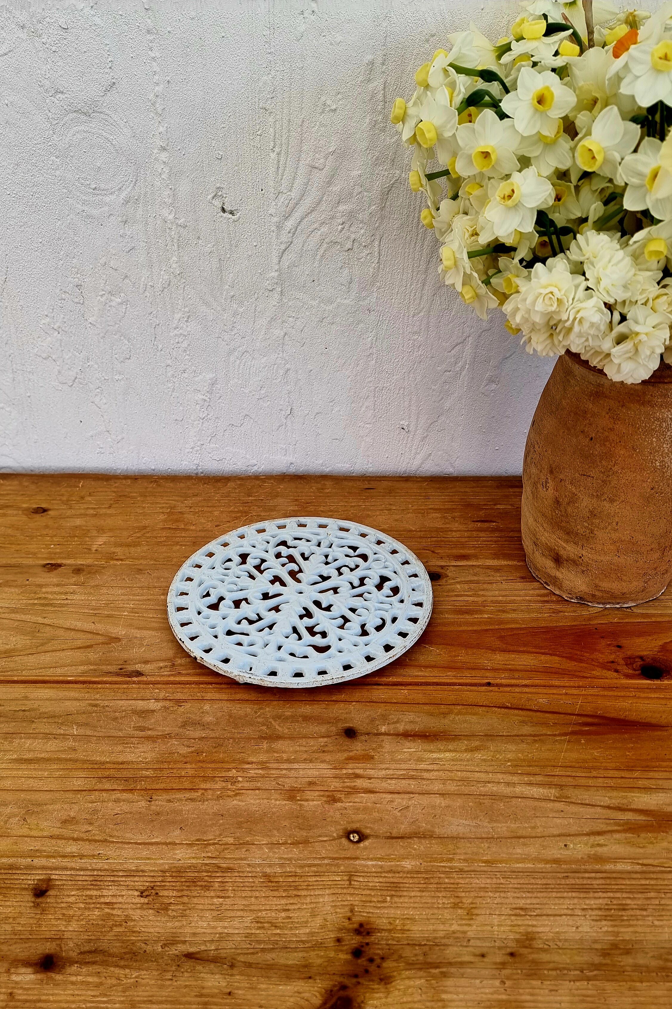 Sky blue cast iron trifle