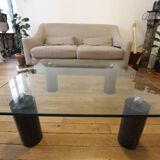 1980s marble and glass coffee table