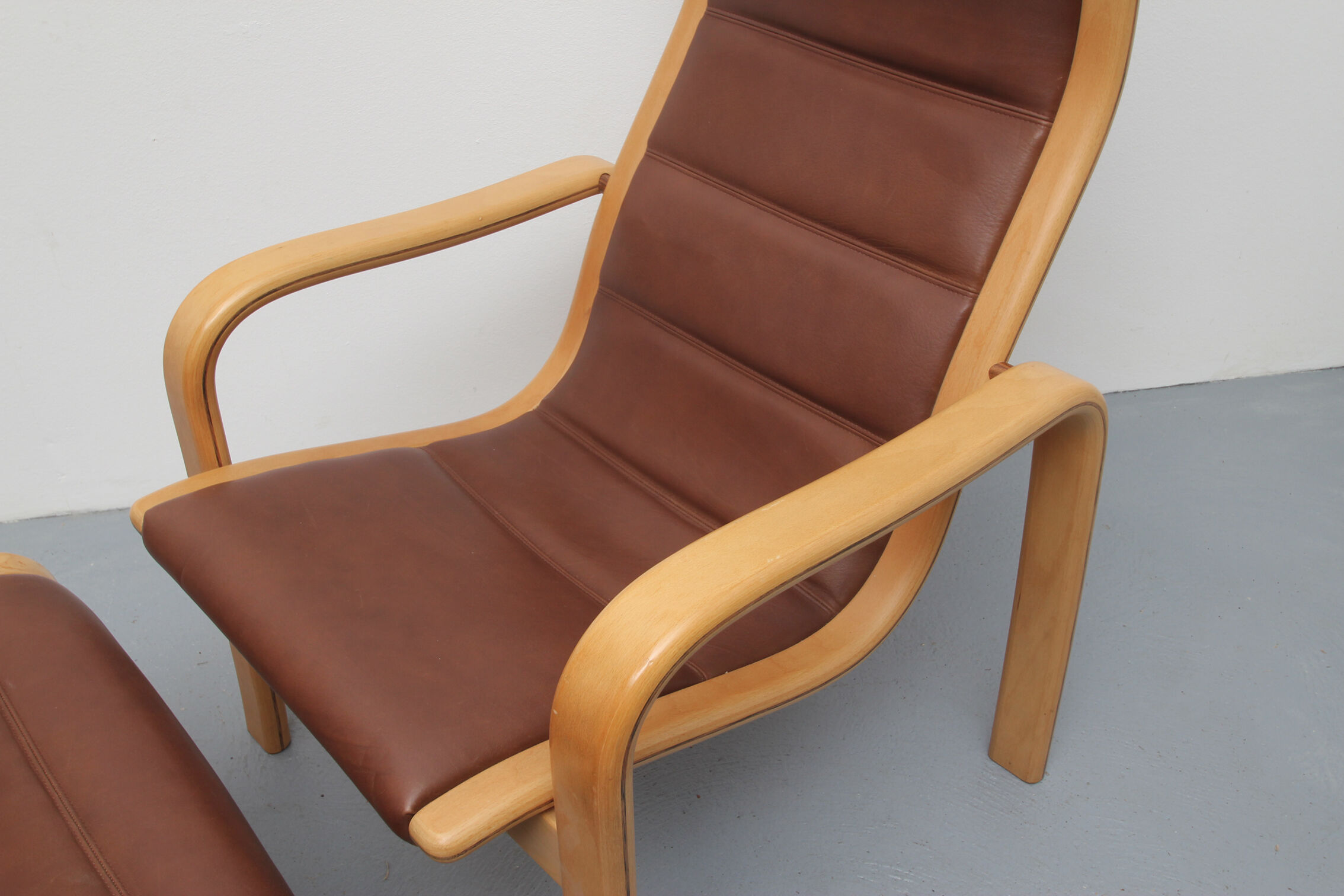 1980s relax-chair with footstool, Yngve Ekström for Swedense