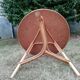 Vintage round rattan tripod coffee table