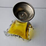 Vase sommerso par seguso en verre de murano jaune, italie, 1970