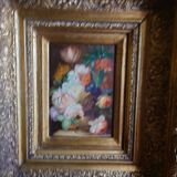 Oil on wood signed gilded frame XX centuries