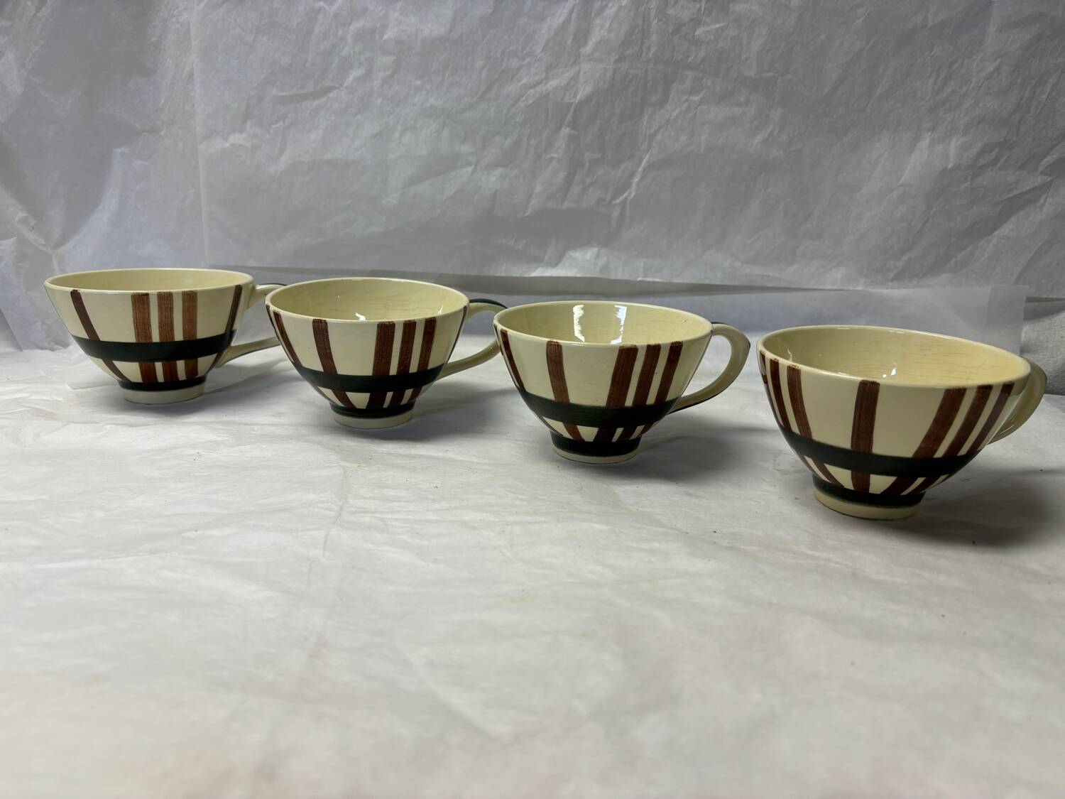 Set of 4 vintage earthenware cups