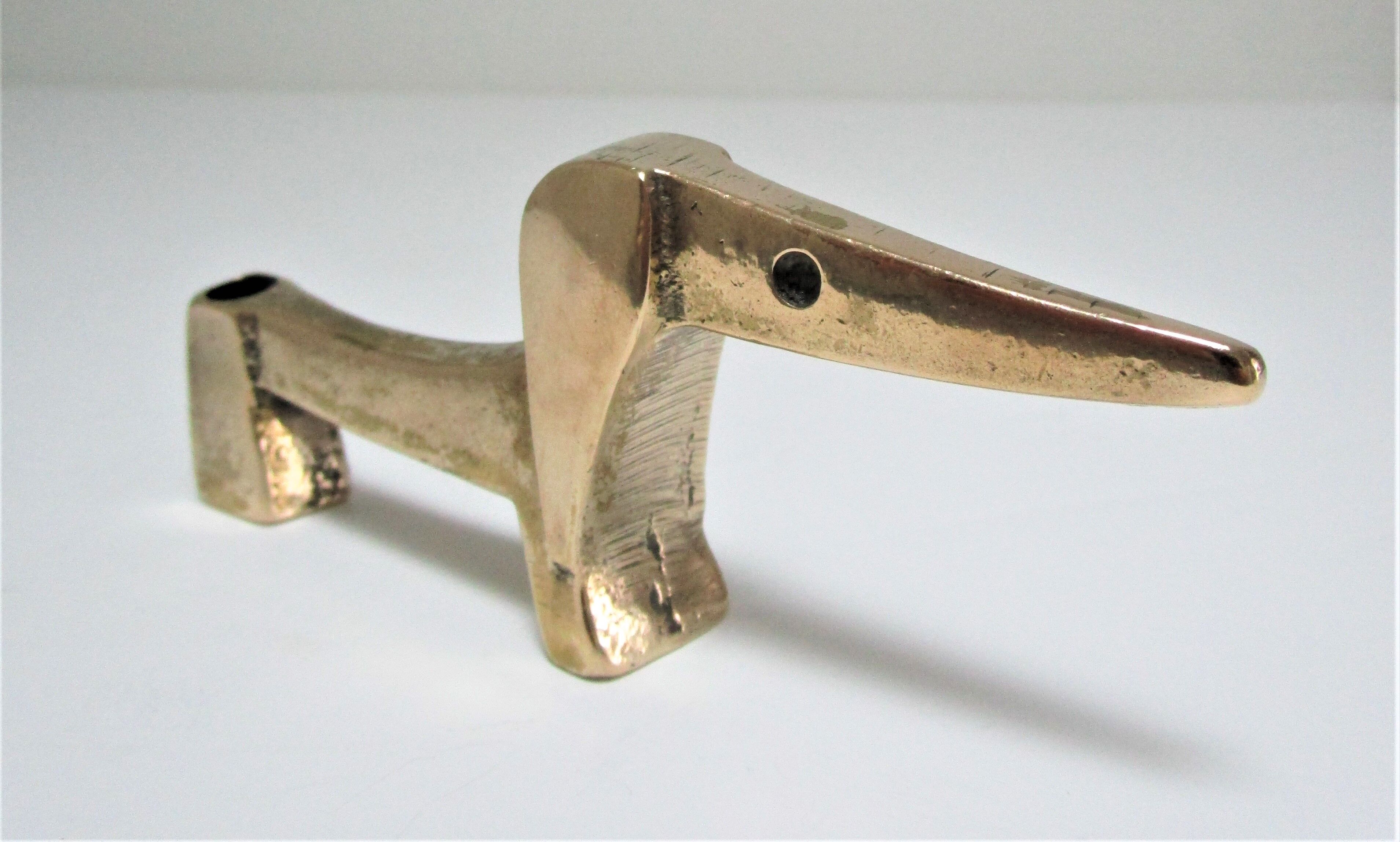 Dachshund bronze pen holder zoomorph design 60s
