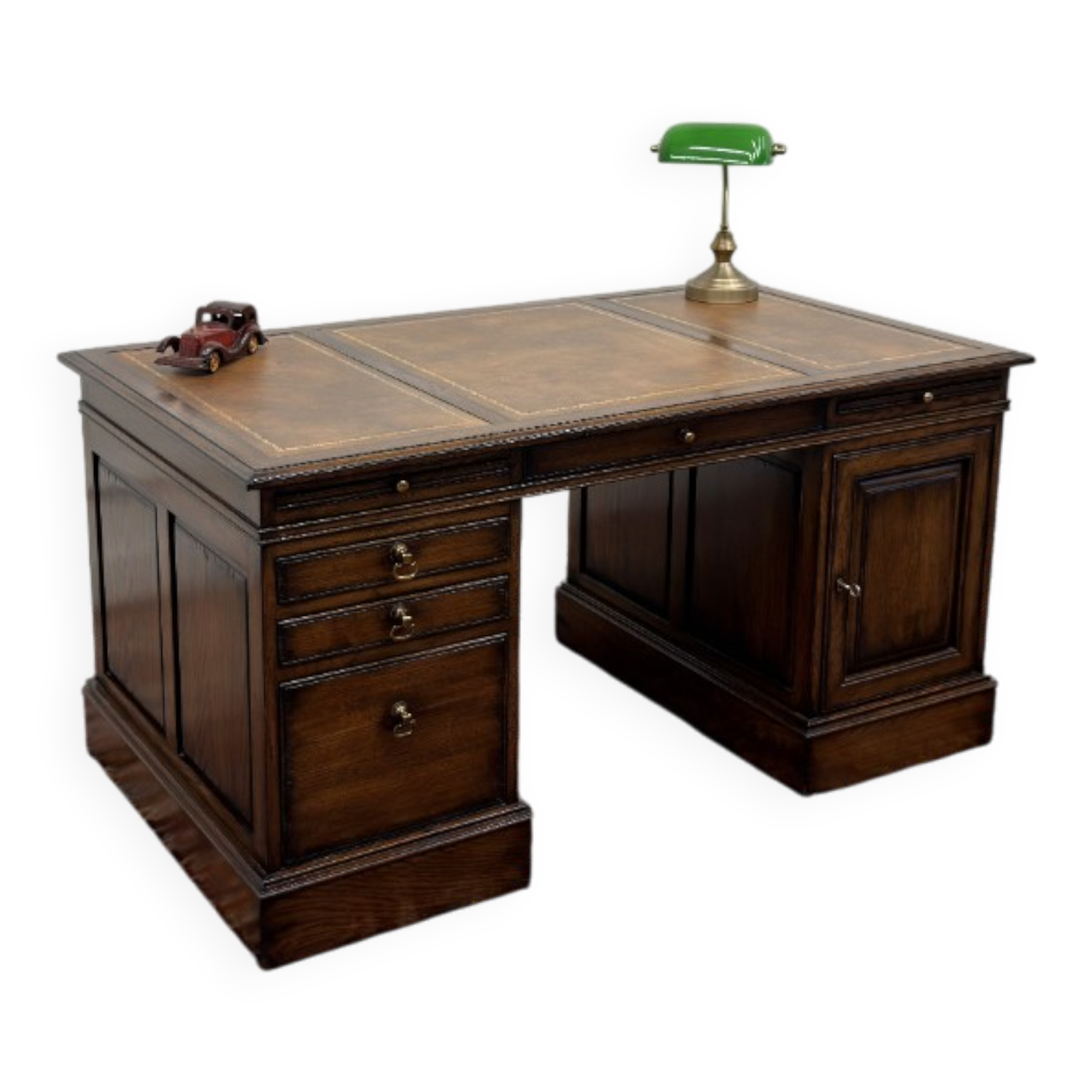 RAC Classic English Chesterfield Desk Brown Leather