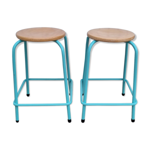 Paire de tabourets ronds,