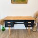 Vintage desk, Scandinavian style, Black lacquer and Beech