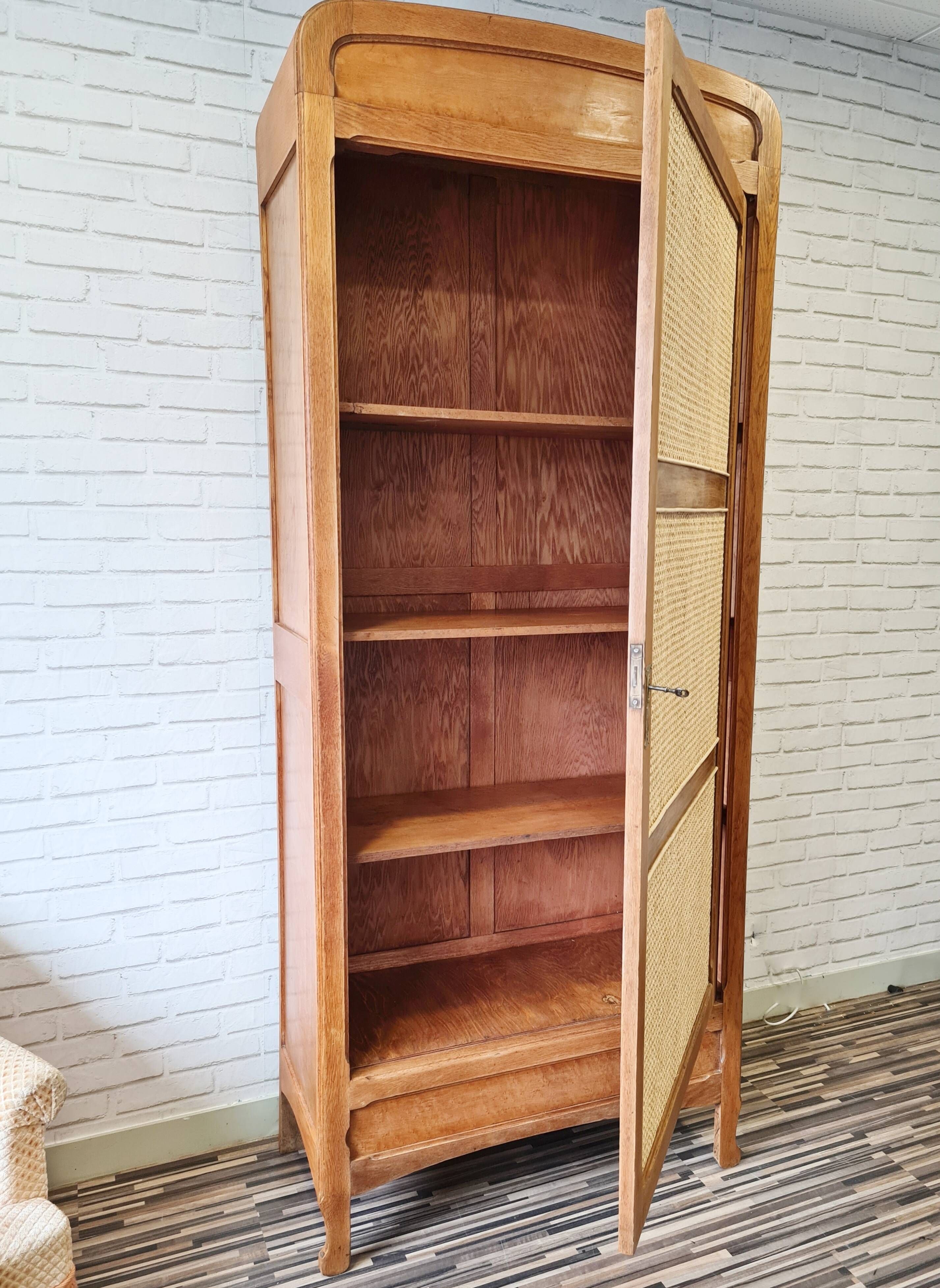 Renovated old oak cabinet, walnut magnifying glass and canning