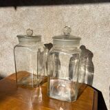 2 vintage glass jars
