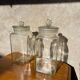 2 vintage glass jars