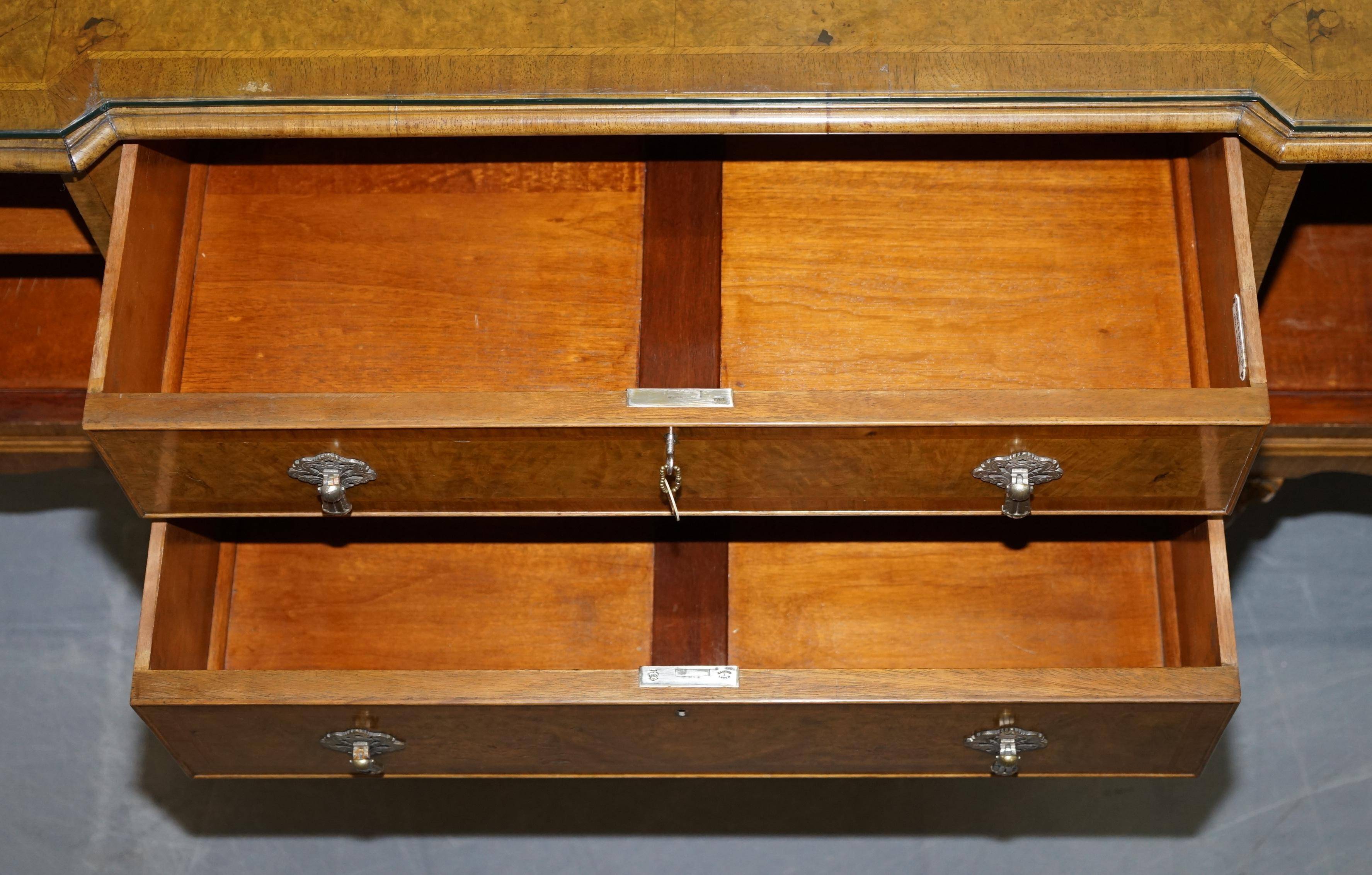 Buffet Breakfront in Burr Walnut Art Deco Denby & Spinks Leeds