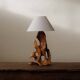 Sculptural lamp in solid olive wood – around 1970