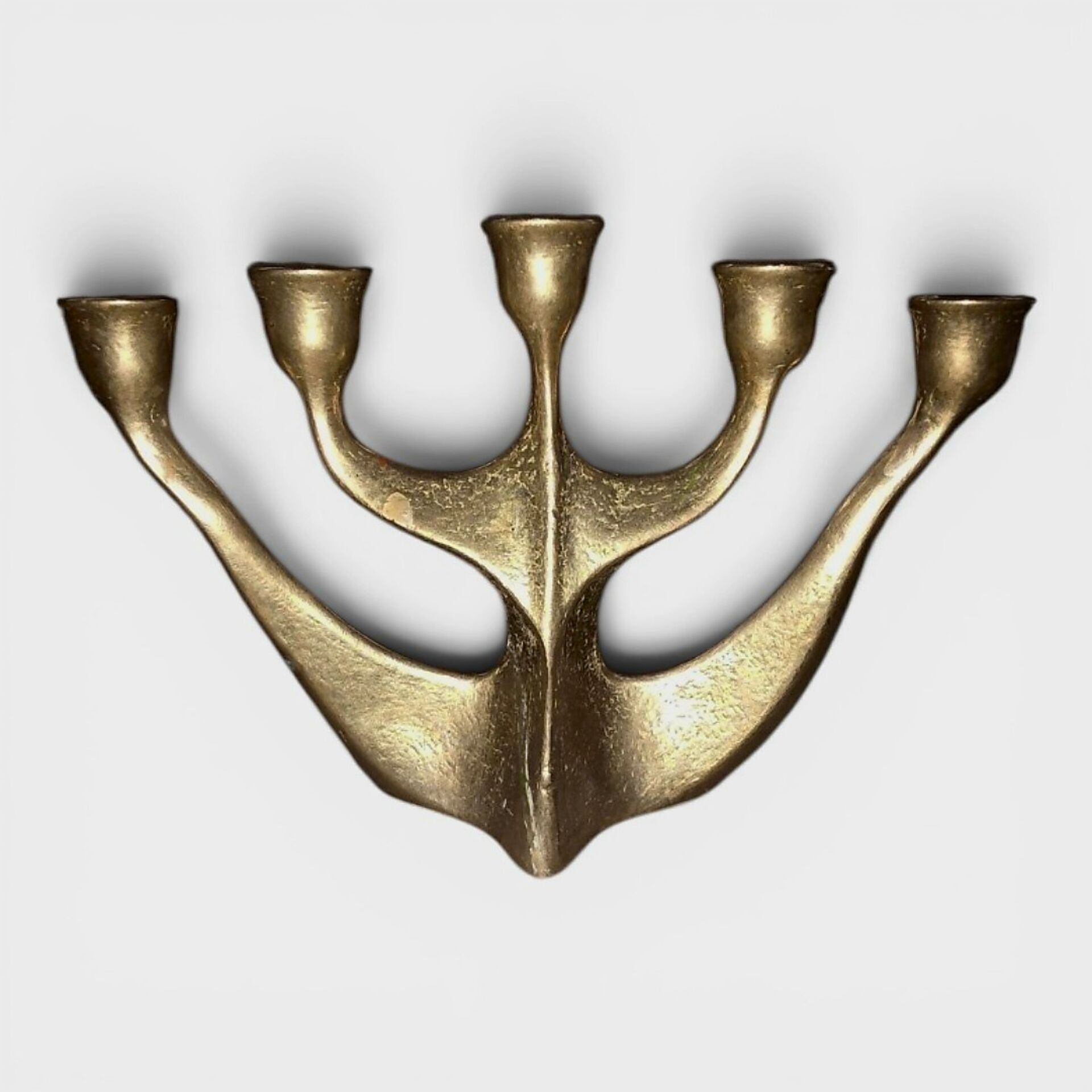 Modernist 5-branch candelabrum in solid brass – Circa 1960/70