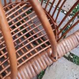 Vintage rattan basket from the 50s