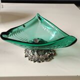 Murano/Glass Line Art Glass Sea Shell Trinket Dish. Diam 20