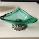 Murano/Glass Line Art Glass Sea Shell Trinket Dish. Diam 20